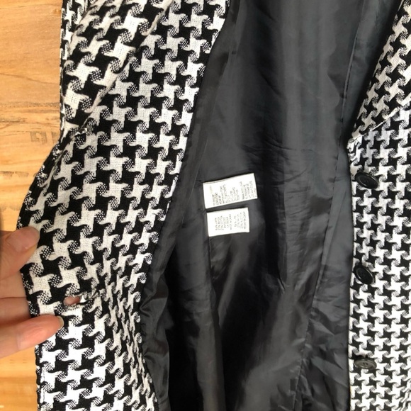 Jones New York Dressy Jacket Size 4 Classic Houndstooth Black & White - Picture 5 of 8